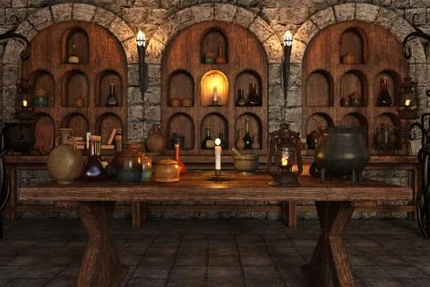 SORCERER'S DEN 2 BACKGROUND Stock Illustration