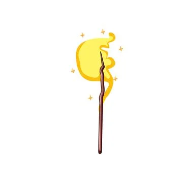 Sorcery magic stick cartoon vector illustration Stock Illustration