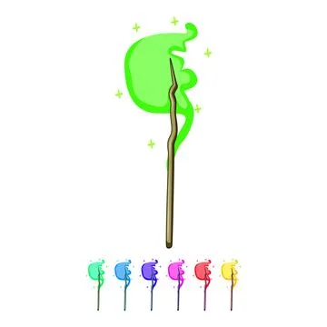 Sorcery magic stick cartoon vector graphic Stock Illustration