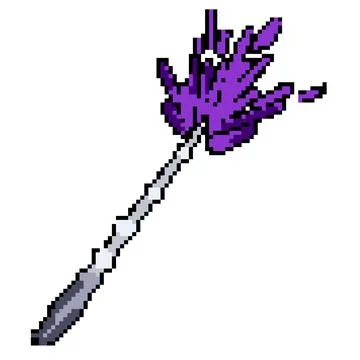 Sorcery magic stick pixel art vector illustration Stock Illustration