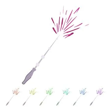 Sorcery magic stick vector cartoon graphic Stock Illustration