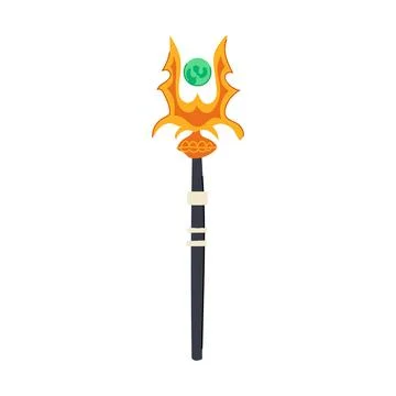 Sorcery magic wizard stick cartoon vector illustration Stock Illustration