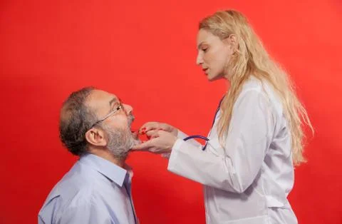 Sore Throat General Practitioner Stock Photos