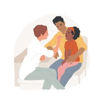 Sore throat isolated cartoon vector illustrations. Stock Illustration