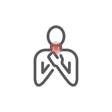 Sore Throat line icon. Vector sign for web graphic. Stock Illustration