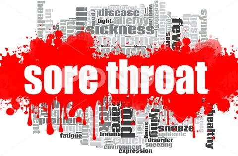 Sore throat word cloud design Stock Illustration