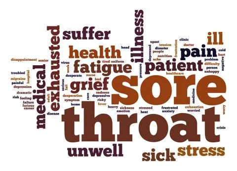 Sore throat word cloud Stock Illustration