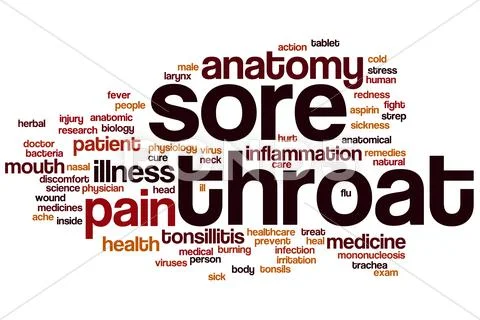 Sore throat word cloud Stock Illustration