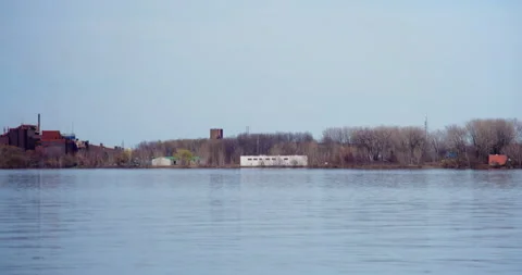 Sorel, Quebec / Canada - May 4 2019: Left pan on Q I T-Fer &amp; Titane Inc. complex Видео 130986921