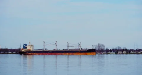 Sorel, Quebec / Canada - May 4 2019: INTERLINK VERACITY boat bulk carrier Stockbeeldmateriaal 130987016
