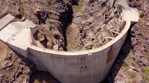 Soria Dam. Gran Canaria. Canary Islands. Drone. Aerial Stock Footage 196721653