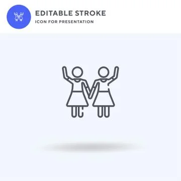 Sorority icon vector, filled flat sign, solid pictogram isolated on white, logo Illustrazione stock