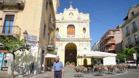 Sorrento, Italy. Video shot of the Sanctuary of the Carmine Maggiore. Stock Footage