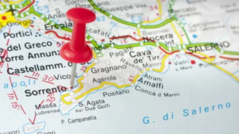 Sorrento On The Map Stock Footage 177450089