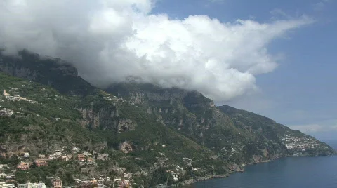 Sorrento Peninsula with clouds Stock Footage 692365