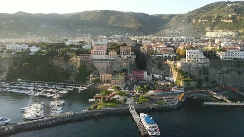 Sorrento Seafront Strafe Stock Footage 150240425