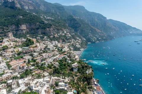 Sorrento's panoramic view of the city and the sea Stock Photos