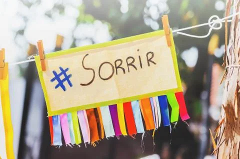 Sorrir message, #sorrir, hashtag sorrir Stock Photos
