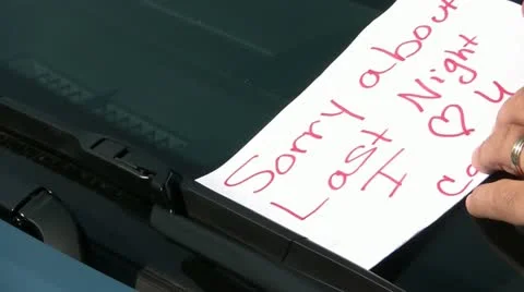 Sorry About Last Night Note Video stock 12614078