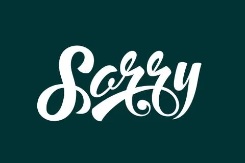 Sorry calligraphic text Stock Illustration