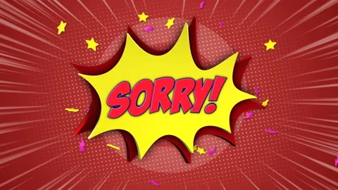 SORRY Comic Text Animation, with Alpha Matte, Loop Video stock 208894241