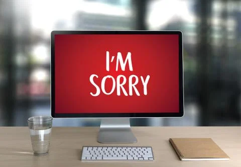 SORRY  Forgive Regret Oops Fail False Fault Mistake Regret Apologize Excuse.. Stock Photos