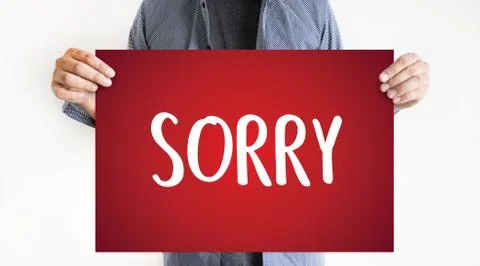 SORRY  Forgive Regret Oops Fail False Fault Mistake Regret Apologize Excuse F Stock Photos