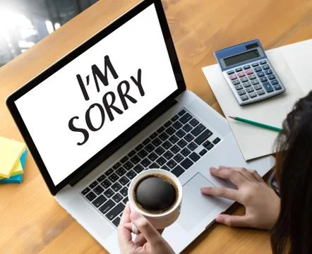 SORRY  Forgive Regret Oops Fail False Fault Mistake Regret Apologize Excuse F Stock Photos