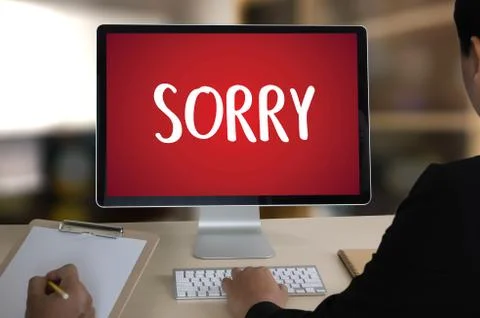 SORRY  Forgive Regret Oops Fail False Fault Mistake Regret Apologize Excuse F Stock Photos