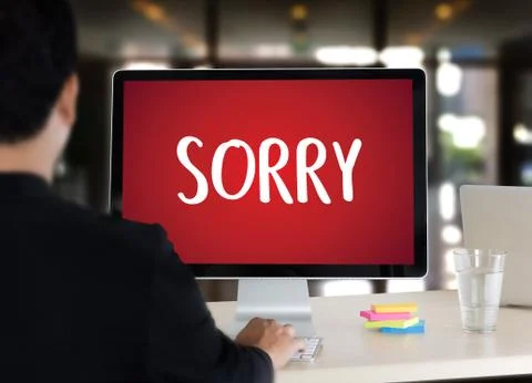SORRY  Forgive Regret Oops Fail False Fault Mistake Regret Apologize Excuse F Stock Photos