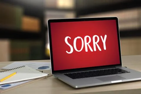 SORRY  Forgive Regret Oops Fail False Fault Mistake Regret Apologize Excuse F Stock Photos