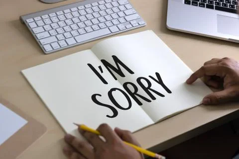 SORRY  Forgive Regret Oops Fail False Fault Mistake Regret Apologize Excuse F Stock Photos