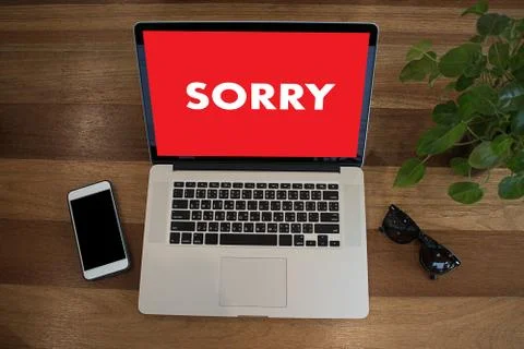 SORRY  Forgive Regret Oops Fail False Fault Mistake Regret Apologize Excuse F Stock Photos