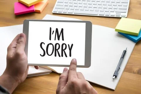 SORRY  Forgive Regret Oops Fail False Fault Mistake Regret Apologize Excuse F Stock Photos