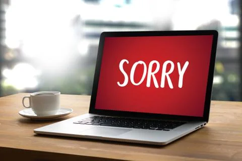 SORRY  Forgive Regret Oops Fail False Fault Mistake Regret Apologize Excuse F Stock Photos