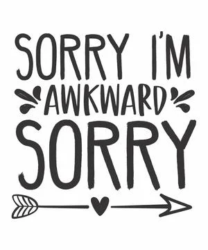 Sorry i'm awkaward sorry Stock Illustration