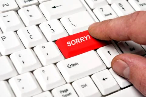 Sorry key Stock-Fotos