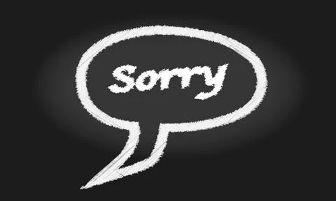 Sorry Speech Bubble Blackboard Illustrazione stock