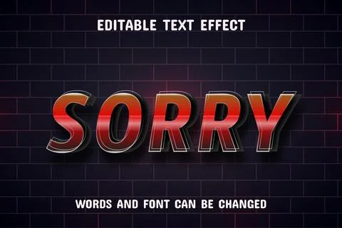 Sorry text - 3d text effect Stock Illustration