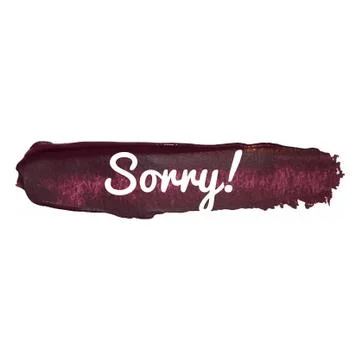 Sorry vector word hand drawn illustration icon card isolated quote Stock Illustration