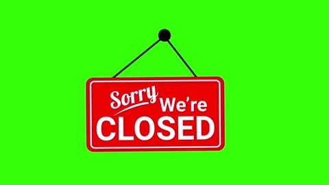 Sorry We Are Closed Hanging Sign Store Closed Door Sign 4K Stock Footage 333244318