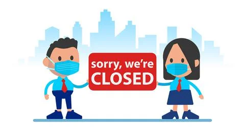 Sorry we are closed.  Stock Illustration