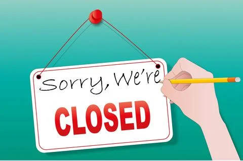 Sorry, we're closed Stock Illustration
