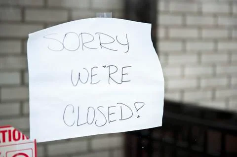Sorry We're Closed Stock Photos