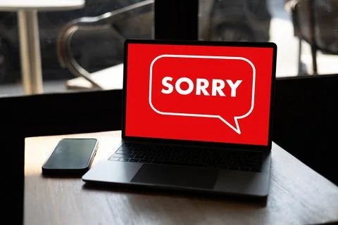 SORRY word concept message to sad i made a mistake unhappy person unhappy n.. Stock Photos