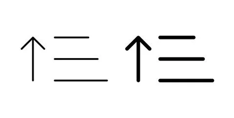 Sort amount up icon symbol, outline icons Stock Illustration