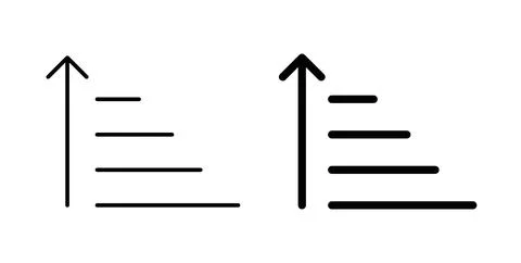 Sort amount up icon symbol. Vector illustration pack in black color. Stock Illustration