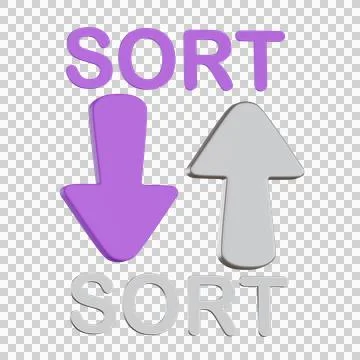 Sort arrows pointing up User Interface 3D icon Stock Illustration