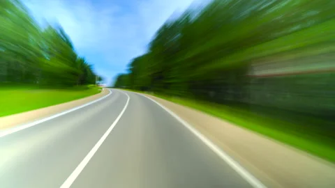 Sort of Dashcam POV Point of View Driving on Country Route Through Small Stock Footage 151910130