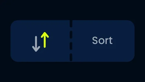 Sort Feature Button with Yellow Up and Down Arrows Icon Vídeos de archivo 334471380